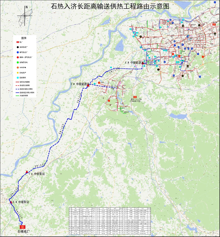 石熱入濟(jì)大溫差長距離輸送DN1600-1400供熱系統(tǒng)設(shè)計(jì) (長輸管網(wǎng)）